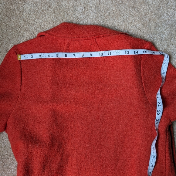 Rachel Zoe Orange Open Wool Blend Coat Jacket - Picture 5 of 7